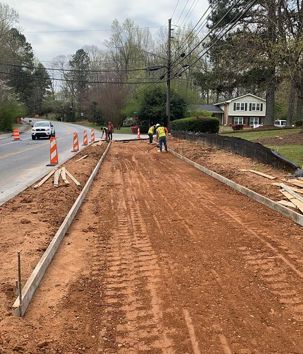 Digging and fixing a road